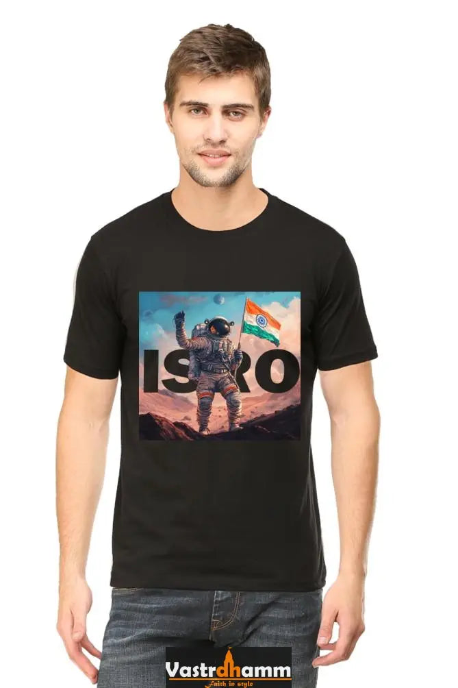 ISRO Space Explorer Round Neck Half Sleeve Classic T-Shirts for Men Vastrdhamm