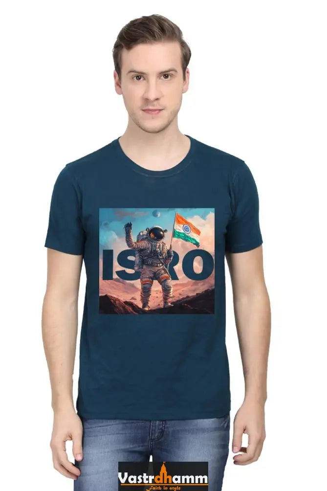 ISRO Space Explorer Round Neck Half Sleeve Classic T-Shirts for Men Vastrdhamm