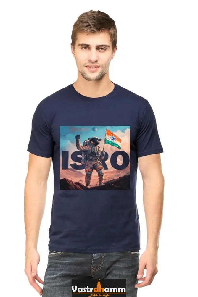 ISRO Space Explorer Round Neck Half Sleeve Classic T-Shirts for Men Vastrdhamm