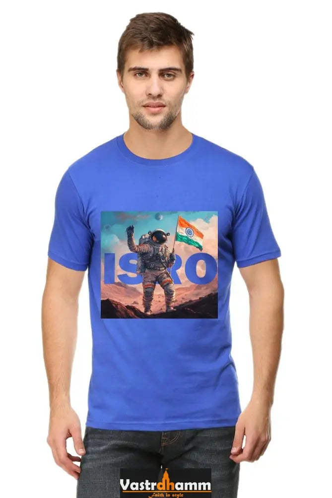 ISRO Space Explorer Round Neck Half Sleeve Classic T-Shirts for Men Vastrdhamm