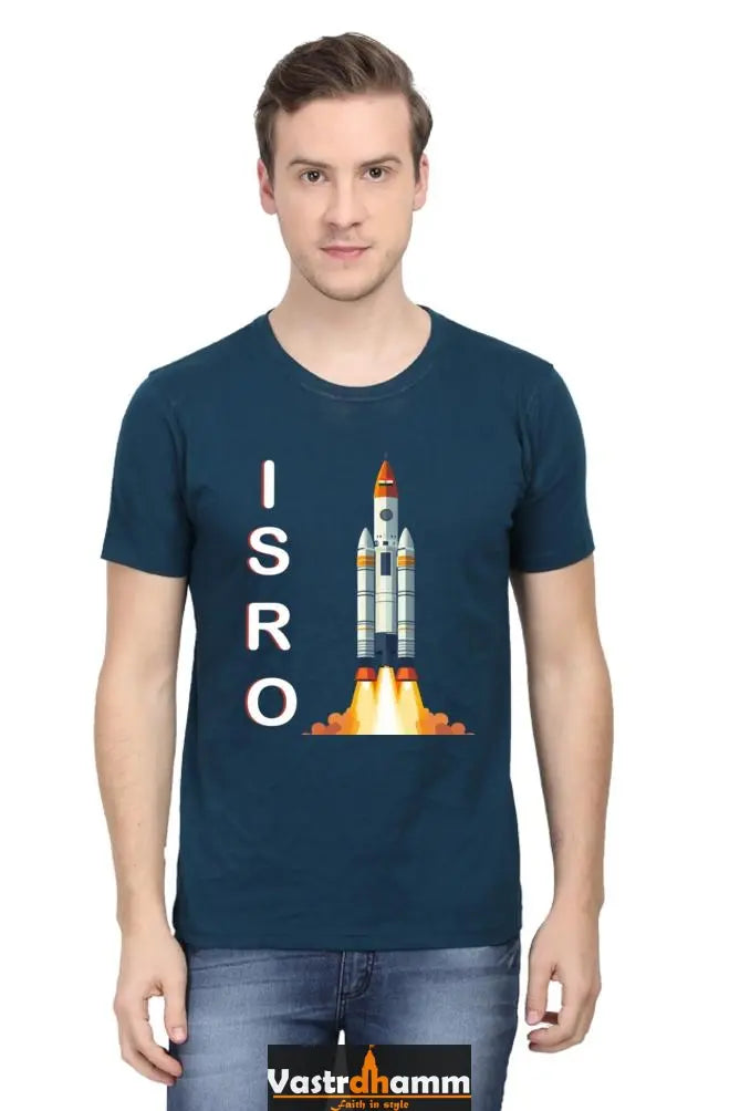 ISRO Space Explorer Round Neck Half Sleeve Classic T-Shirts for Men Vastrdhamm