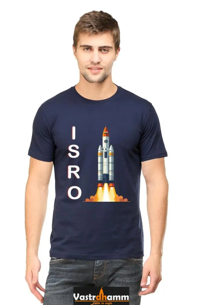 ISRO Space Explorer Round Neck Half Sleeve Classic T-Shirts for Men Vastrdhamm