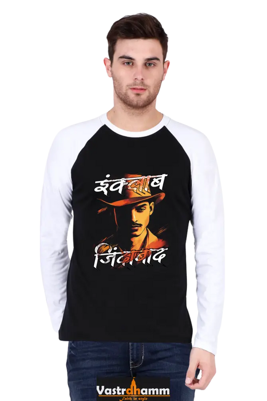 Inquilab Raglan Full Sleeve T-Shirts for Men Vastrdhamm
