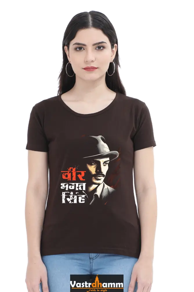 Inquilab Round Neck Half Sleeve Classic T-Shirts for Women Vastrdhamm