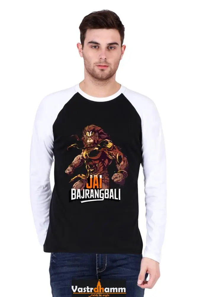 Invincible Hanuman Ji Raglan T-shirt Vastrdhamm