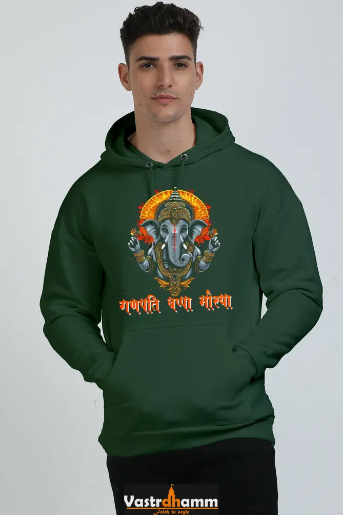 Jai Ganesha Blessings Oversized Hooded Sweatshirt T-Shirts for Men Vastrdhamm
