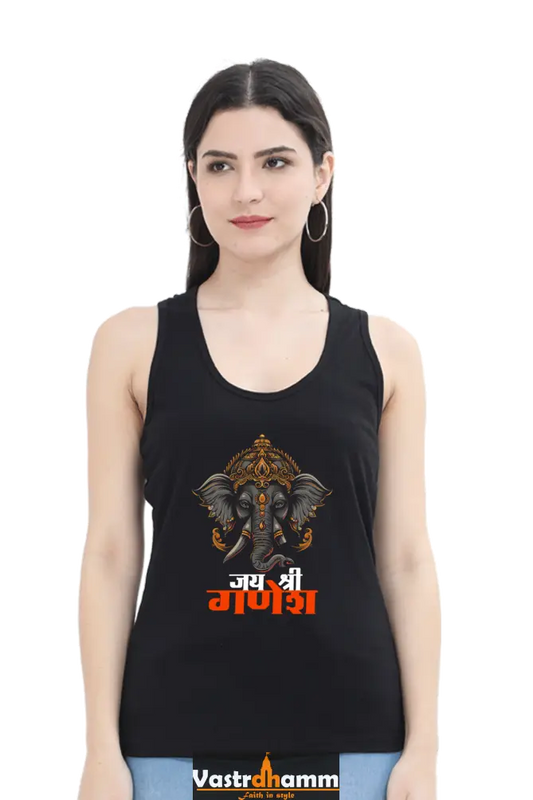 Jai Ganesha BlessingsTank Top T-Shirts for Women Vastrdhamm