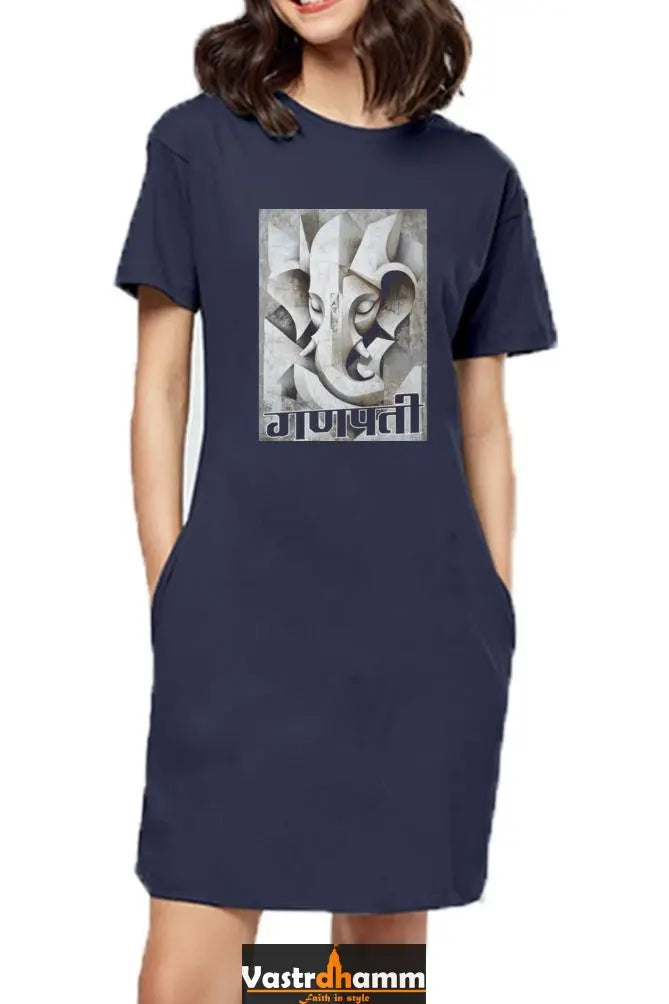 Jai Ganesha GloryT-Shirts Dress for Women Vastrdhamm