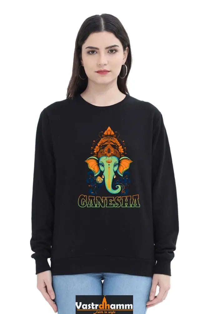 Jai Ganesha PowerSweatshirt T-Shirts for Women Vastrdhamm