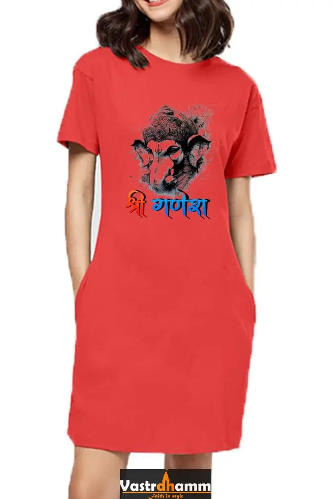 Jai Ganesha PowerT-Shirts Dress for Women Vastrdhamm