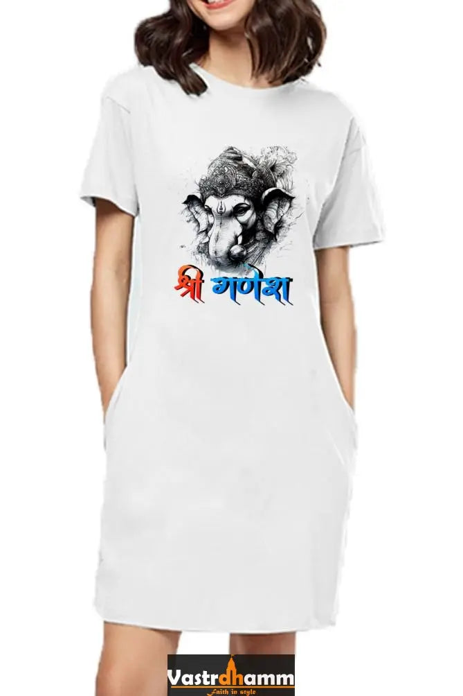 Jai Ganesha PowerT-Shirts Dress for Women Vastrdhamm