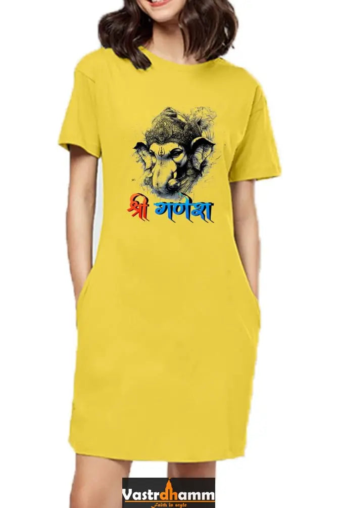 Jai Ganesha PowerT-Shirts Dress for Women Vastrdhamm