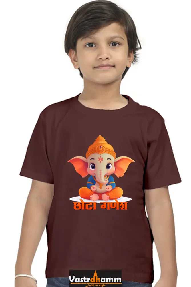 Jai Ganesha Spirit Round Neck Half Sleeve Classic T-Shirts for Boy Vastrdhamm