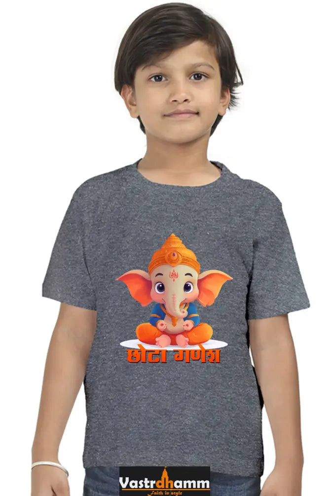 Jai Ganesha Spirit Round Neck Half Sleeve Classic T-Shirts for Boy Vastrdhamm