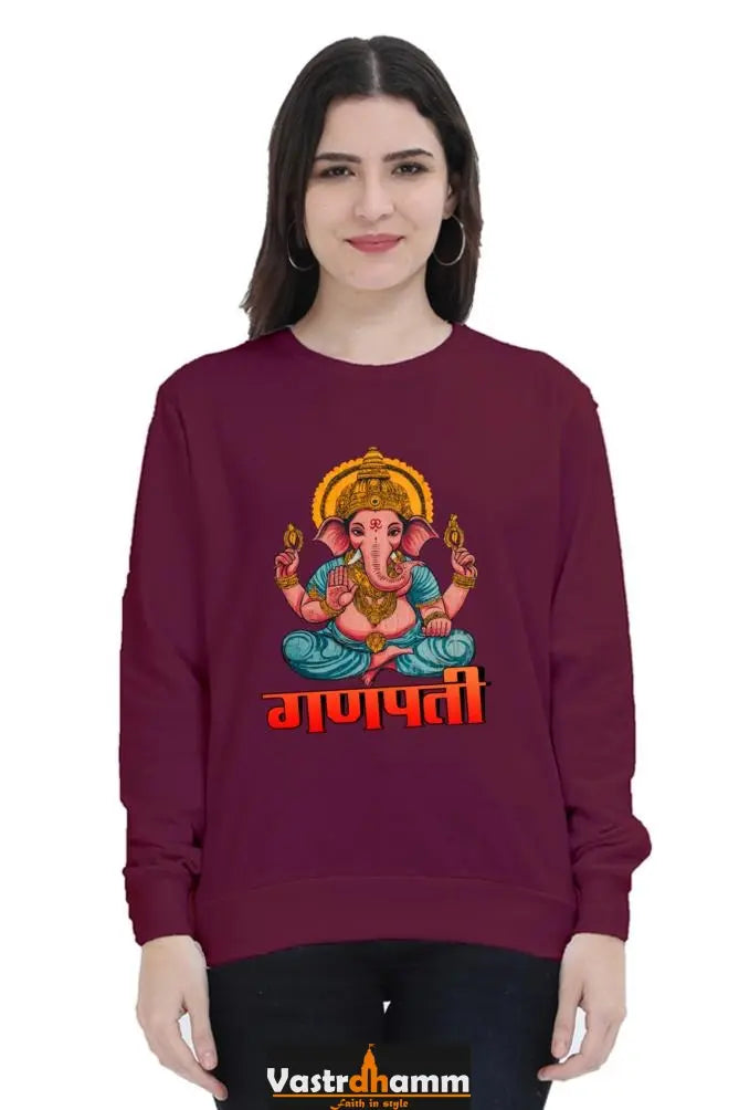 Jai Ganesha SpiritSweatshirt T-Shirts for Women Vastrdhamm