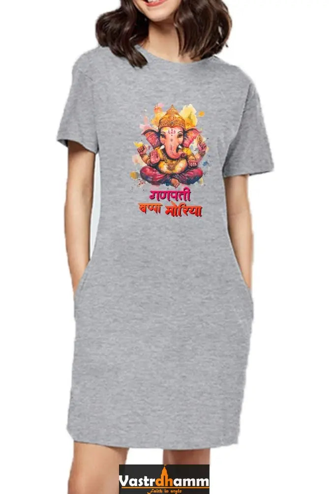 Jai Ganesha SpiritT-Shirts Dress for Women Vastrdhamm