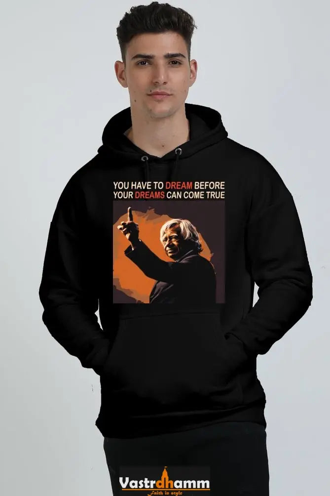 Kalam’s Vision: Ignite Young Minds Oversized Hooded Sweatshirt T-Shirts for Men Vastrdhamm