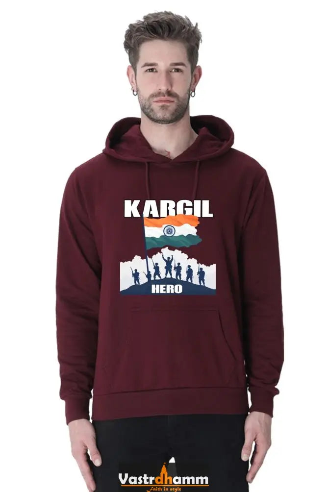 Kargil Hero: Braveheart Tribute Hoodie Sweatshirt T-Shirts for Men Vastrdhamm
