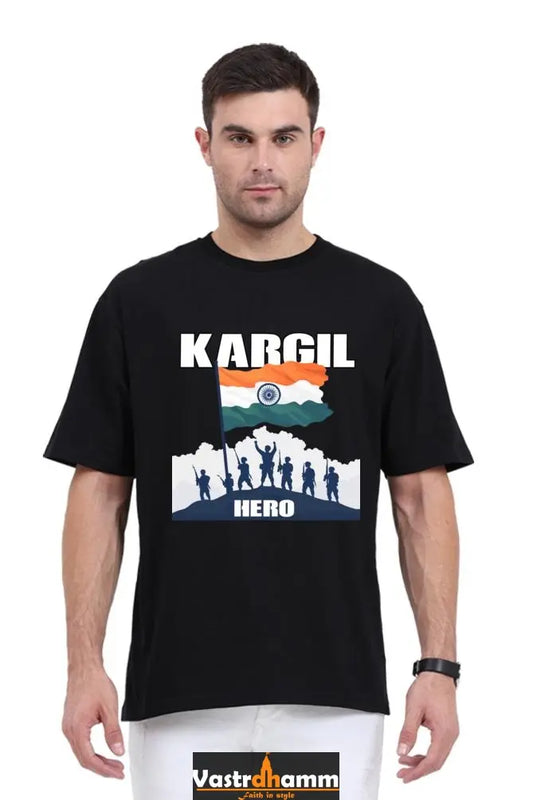 Kargil Hero: Braveheart Tribute Oversized Classic T-Shirts  for Men Vastrdhamm