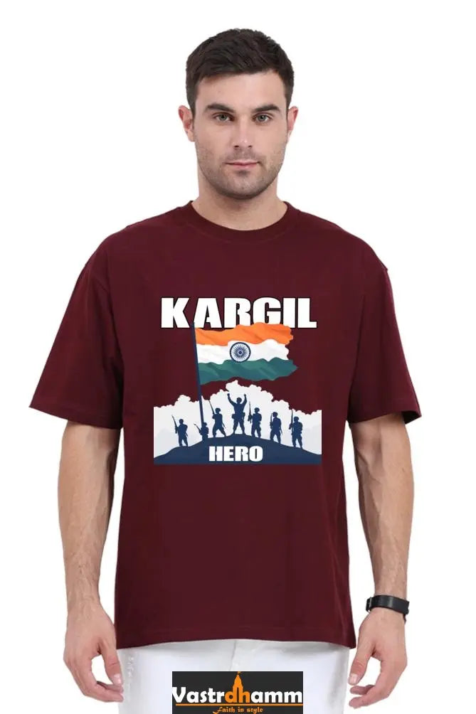 Kargil Hero: Braveheart Tribute Oversized Classic T-Shirts  for Men Vastrdhamm