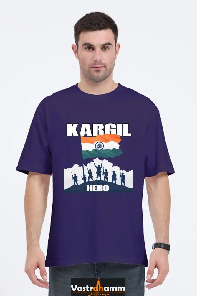 Kargil Hero: Braveheart Tribute Oversized Classic T-Shirts  for Men Vastrdhamm