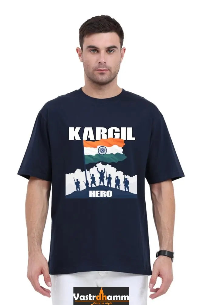 Kargil Hero: Braveheart Tribute Oversized Classic T-Shirts  for Men Vastrdhamm