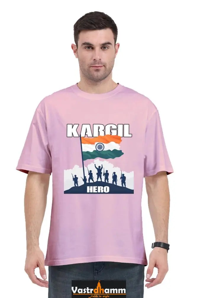 Kargil Hero: Braveheart Tribute Oversized Classic T-Shirts  for Men Vastrdhamm