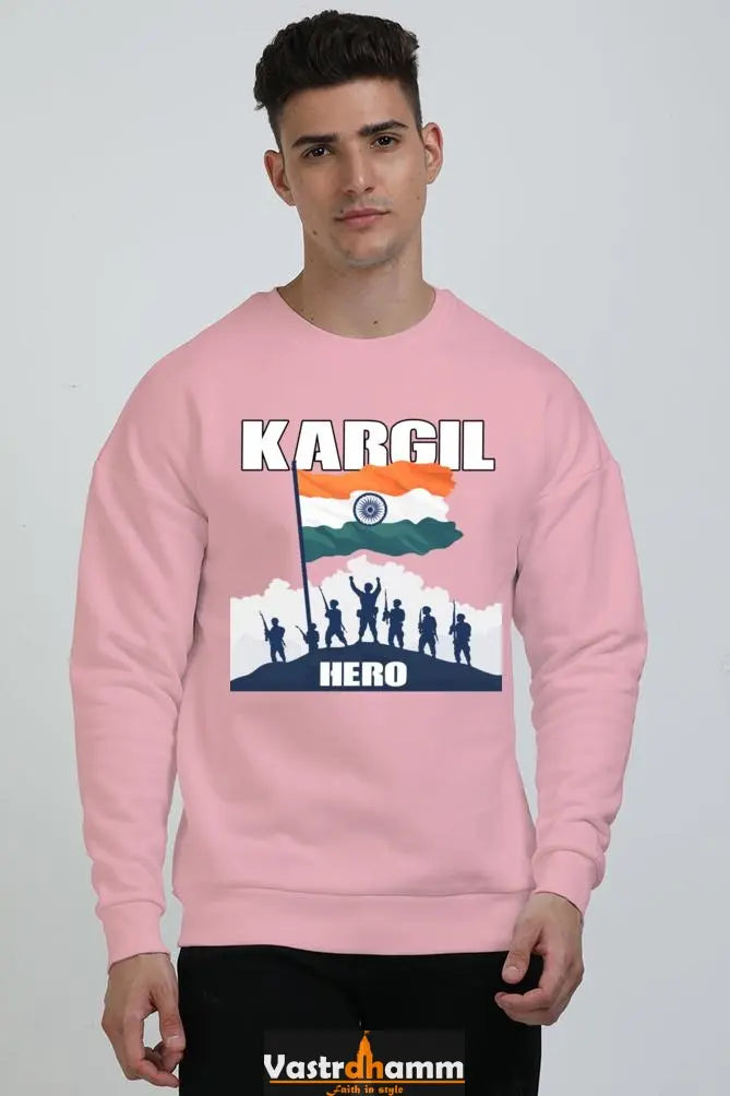 Kargil Hero: Braveheart Tribute Oversized Sweatshirt T-Shirts for Men Vastrdhamm