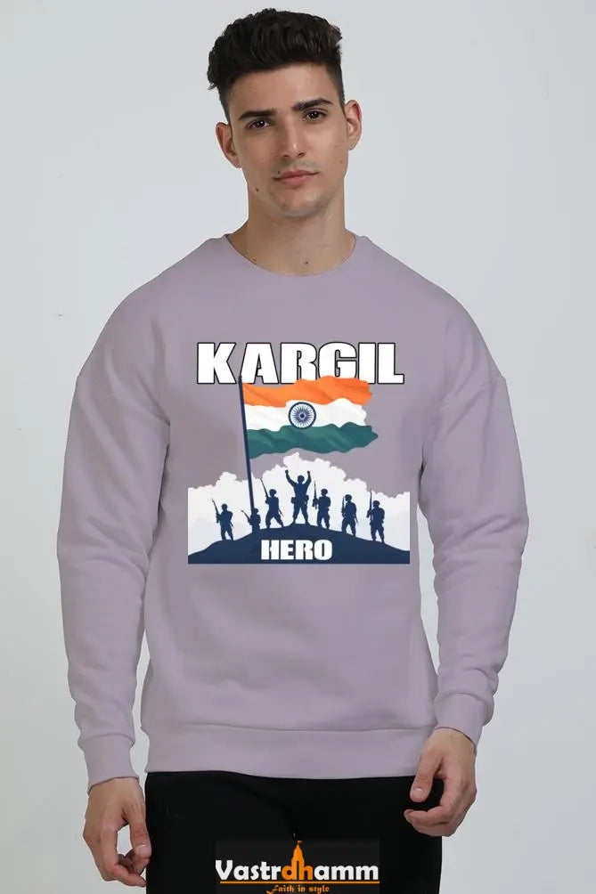 Kargil Hero: Braveheart Tribute Oversized Sweatshirt T-Shirts for Men Vastrdhamm