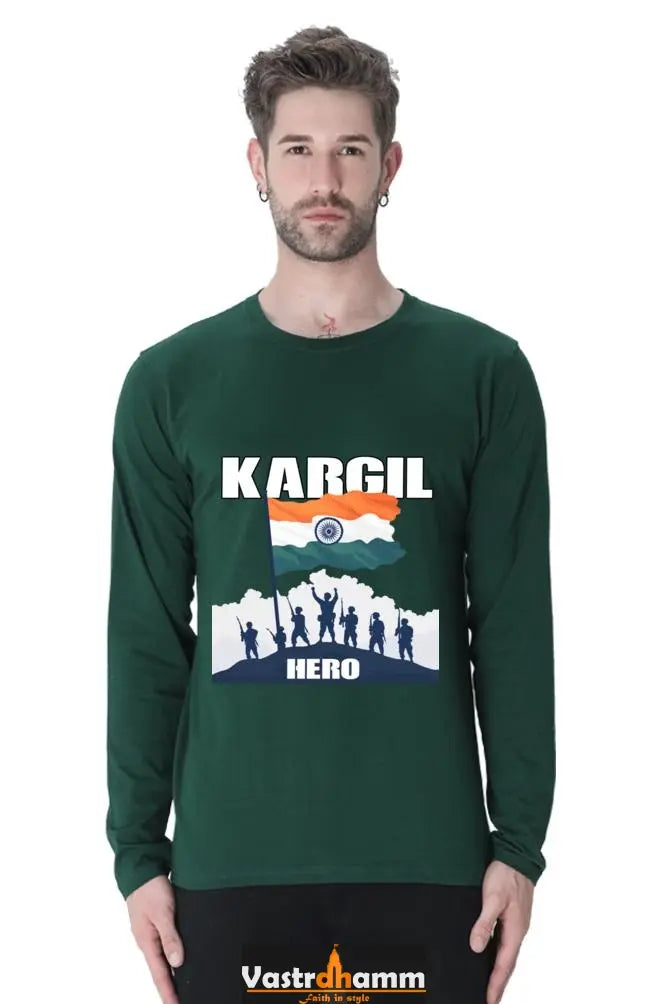 Kargil Hero: Braveheart Tribute Round Neck Full Sleeve T-Shirts Vastrdhamm