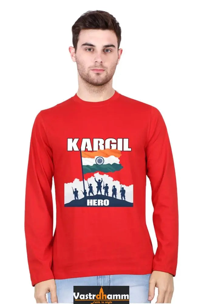 Kargil Hero: Braveheart Tribute Round Neck Full Sleeve T-Shirts Vastrdhamm