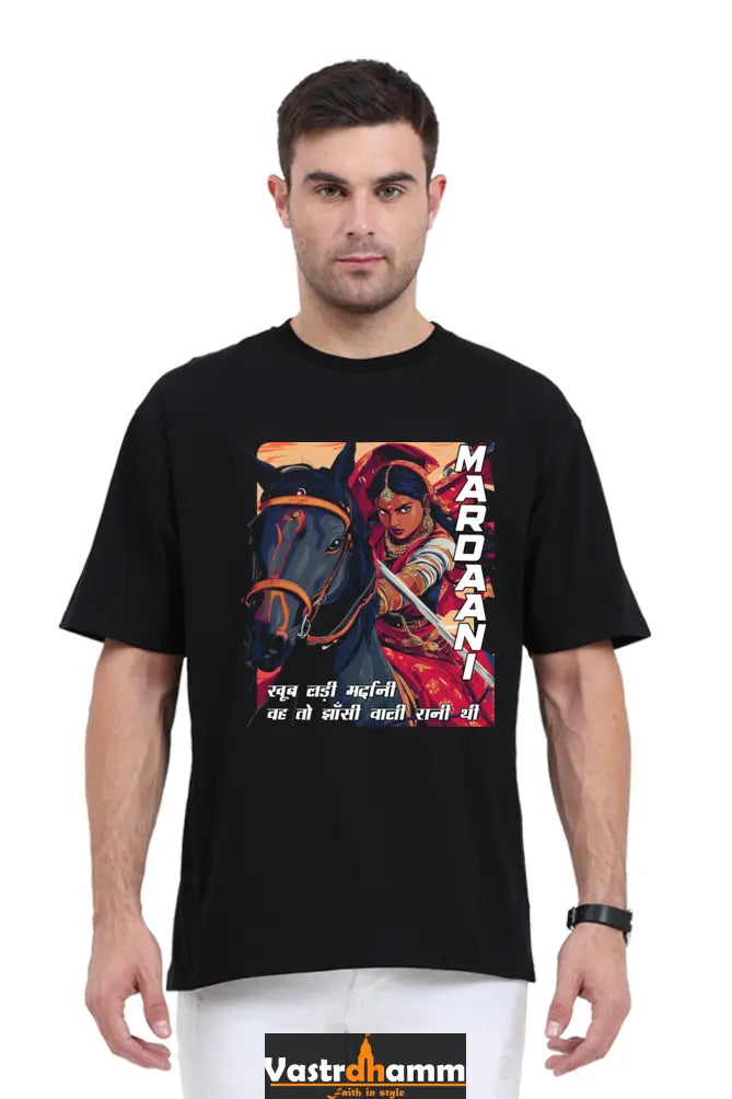 Lakshmi Bai Courage Unleashed Oversized Classic T-Shirts for Men Vastrdhamm