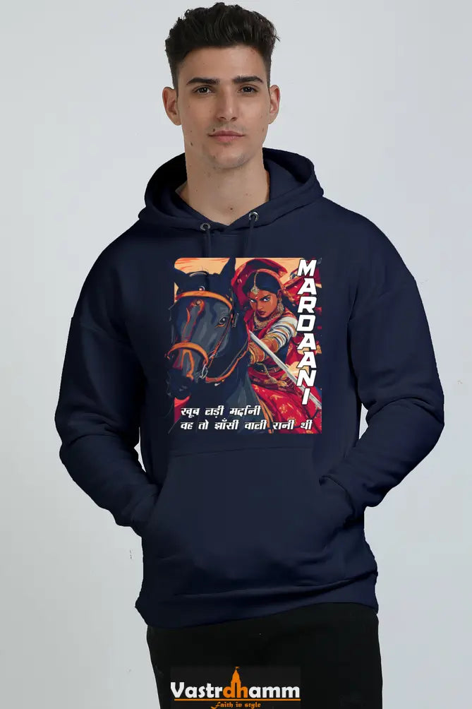 Lakshmi Bai Courage Unleashed Oversized Hooded Sweatshirt T-Shirts for Men Vastrdhamm