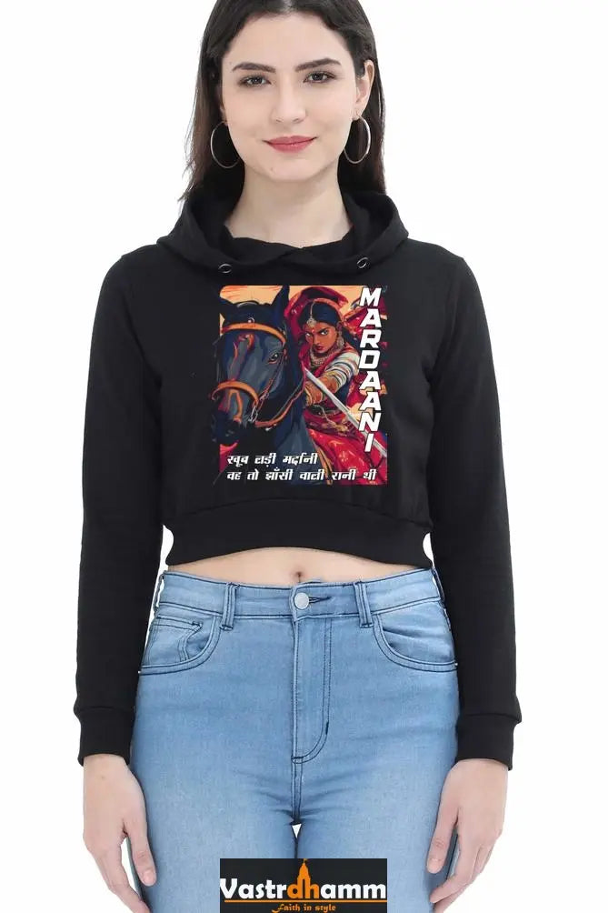 Lakshmi Bai Courage UnleashedCrop Hoodies for Women Vastrdhamm