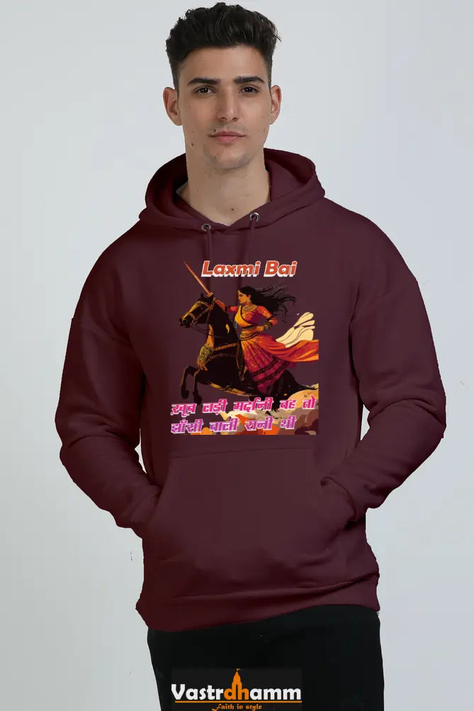 Lakshmi Bai Fierce Defender Oversized Hooded Sweatshirt T-Shirts for Men Vastrdhamm