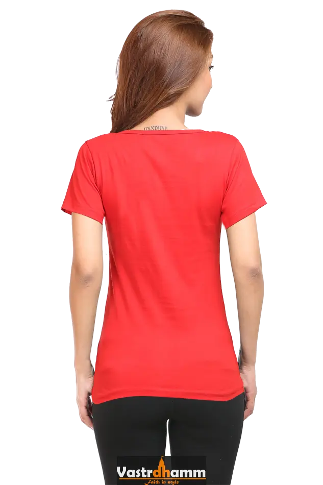 Lakshmi Bai Fierce Defender Round Neck Half Sleeve Classic T-Shirts for Women Vastrdhamm