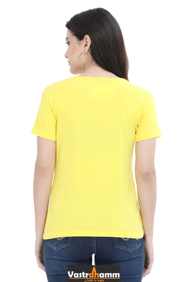 Lakshmi Bai Fierce Defender Round Neck Half Sleeve Classic T-Shirts for Women Vastrdhamm