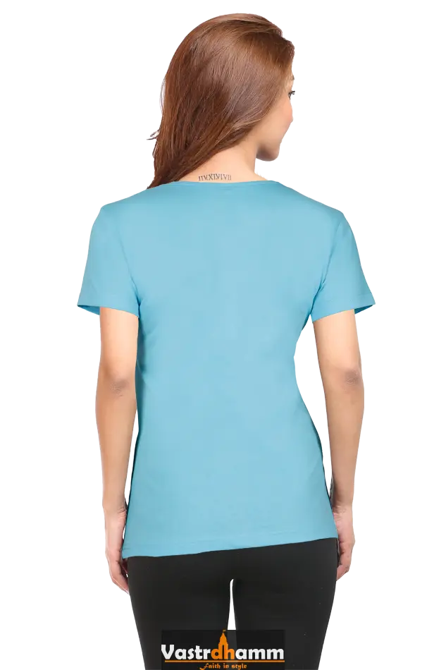 Lakshmi Bai Fierce Defender Round Neck Half Sleeve Classic T-Shirts for Women Vastrdhamm
