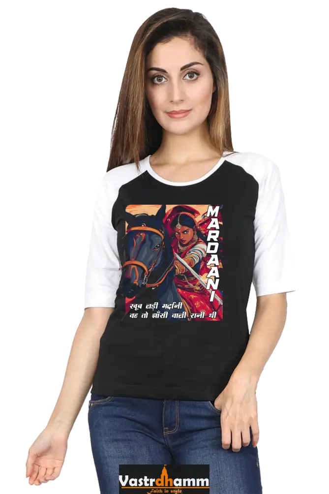 Lakshmi Bai Heroic Legacy Raglan Full Sleeve T-Shirts for Women Vastrdhamm