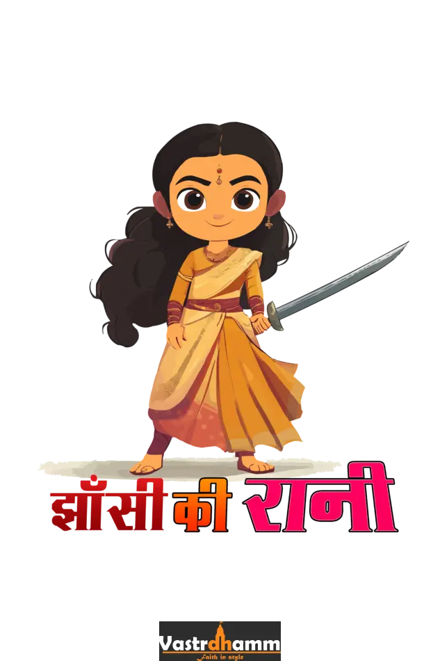 Lakshmi Bai Heroic Legacy Round Neck Half Sleeve Classic T-Shirts for Girl Vastrdhamm