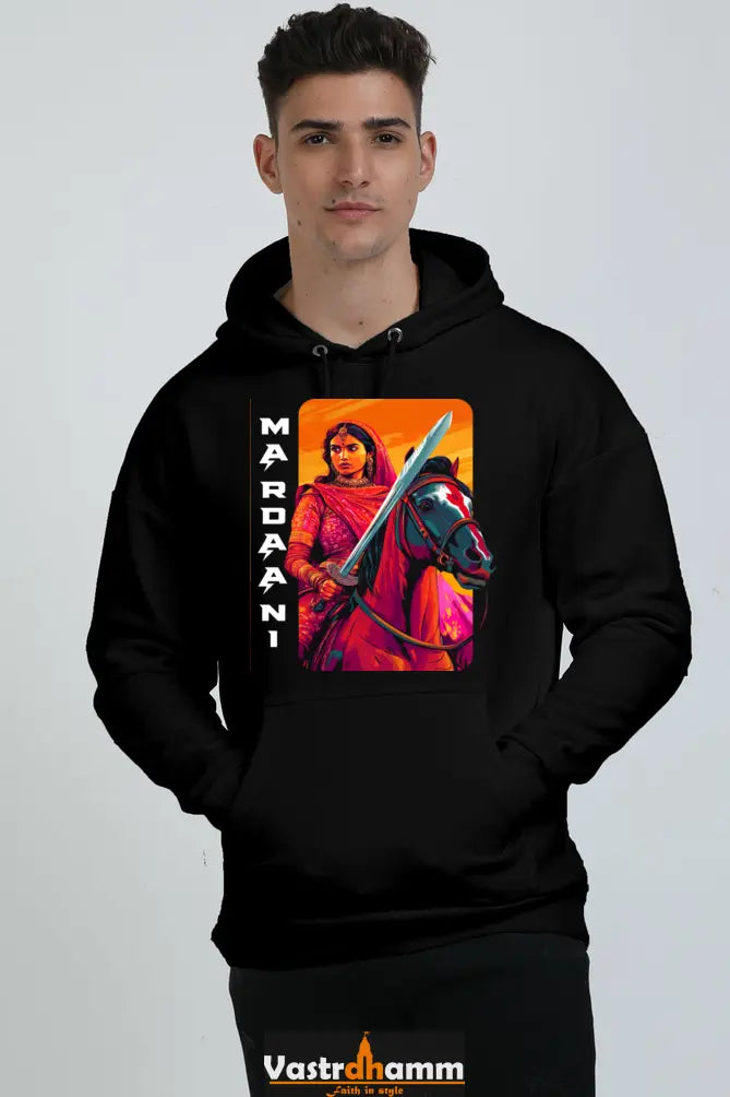 Lakshmi Bai Warrior Spirit Oversized Hooded Sweatshirt T-Shirts for Men Vastrdhamm