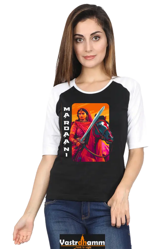 Lakshmi Bai Warrior Spirit Raglan Full Sleeve T-Shirts for Women Vastrdhamm