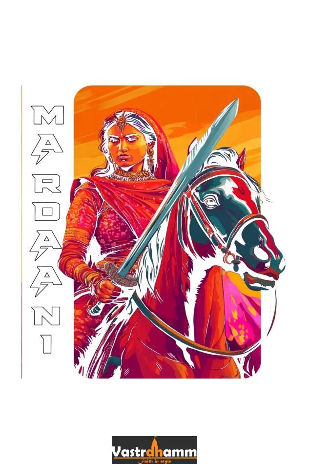 Lakshmi Bai Warrior SpiritT-Shirts Dress for Women Vastrdhamm