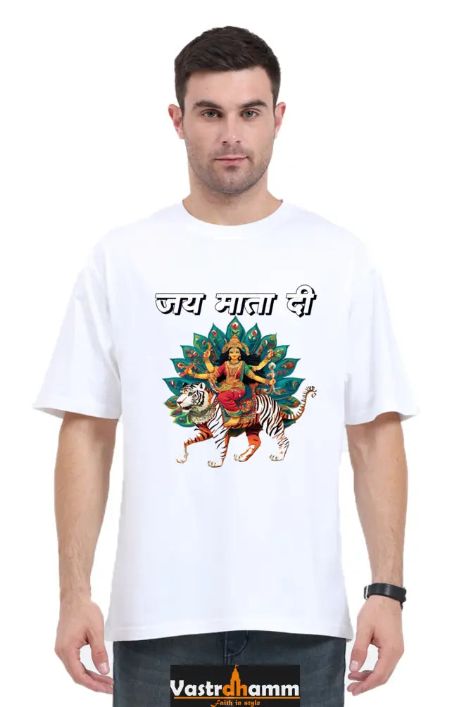 Maa Durga Glory Oversized Classic T-Shirts for Men Vastrdhamm