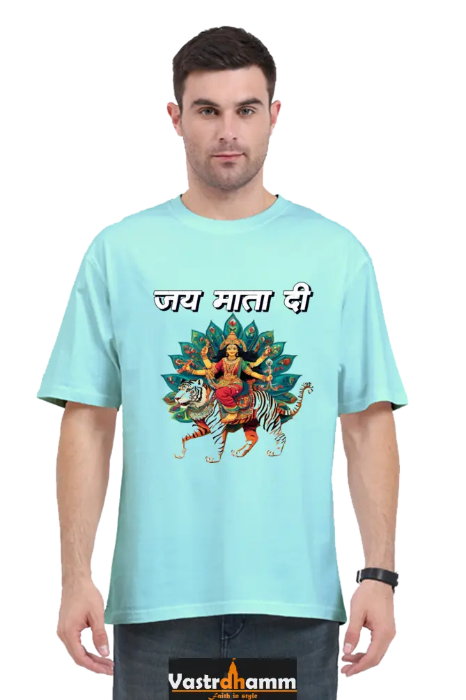 Maa Durga Glory Oversized Classic T-Shirts for Men Vastrdhamm