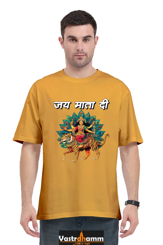 Maa Durga Glory Oversized Classic T-Shirts for Men Vastrdhamm