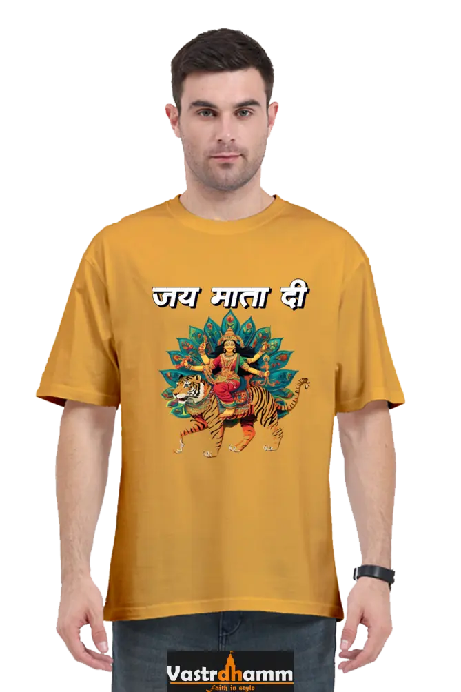 Maa Durga Glory Oversized Classic T-Shirts for Men Vastrdhamm