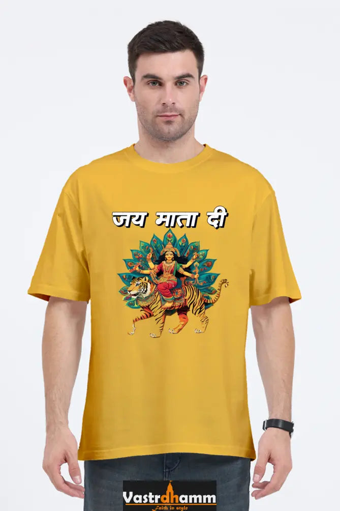 Maa Durga Glory Oversized Classic T-Shirts for Men Vastrdhamm