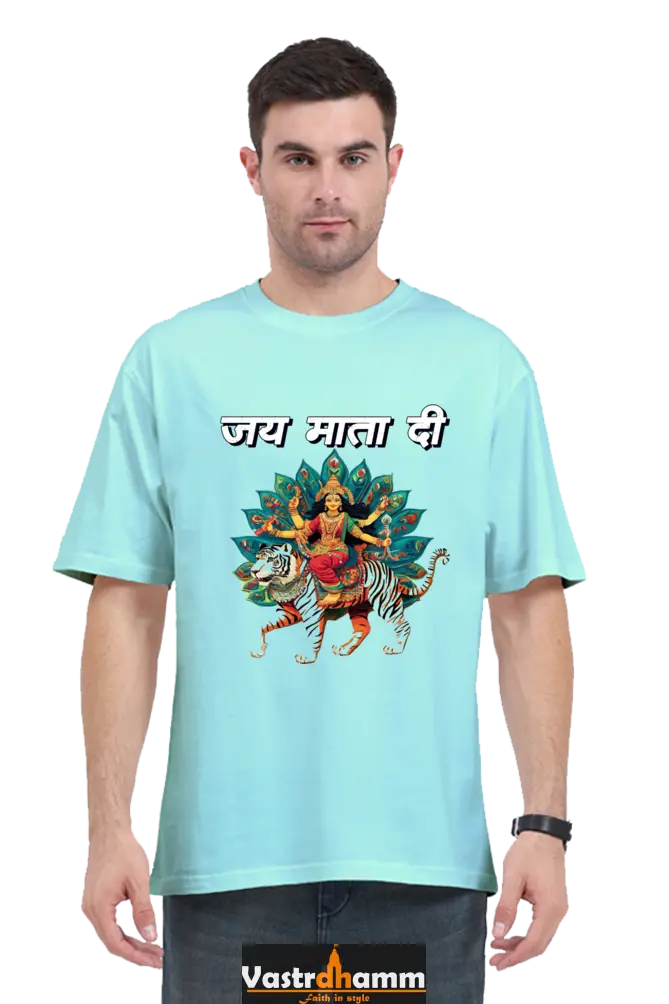 Maa Durga Glory Oversized Classic T-Shirts for Men Vastrdhamm