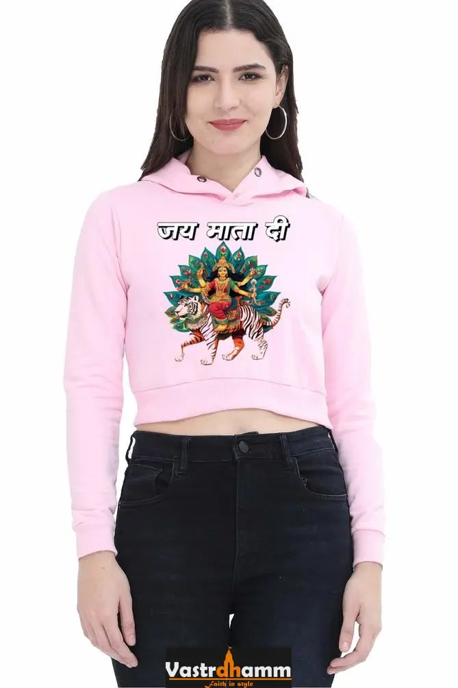 Maa Durga PowerCrop Hoodies for Women Vastrdhamm